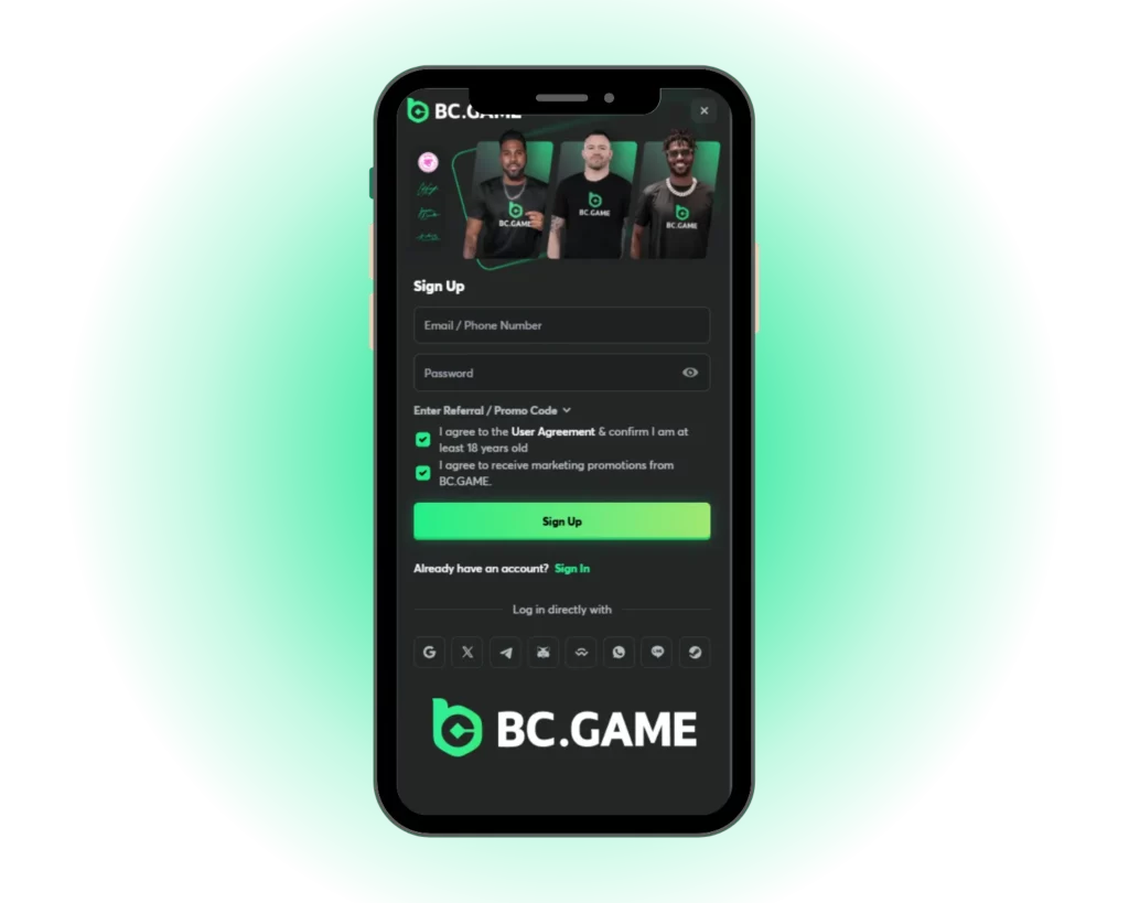 Registration on BC.Game India